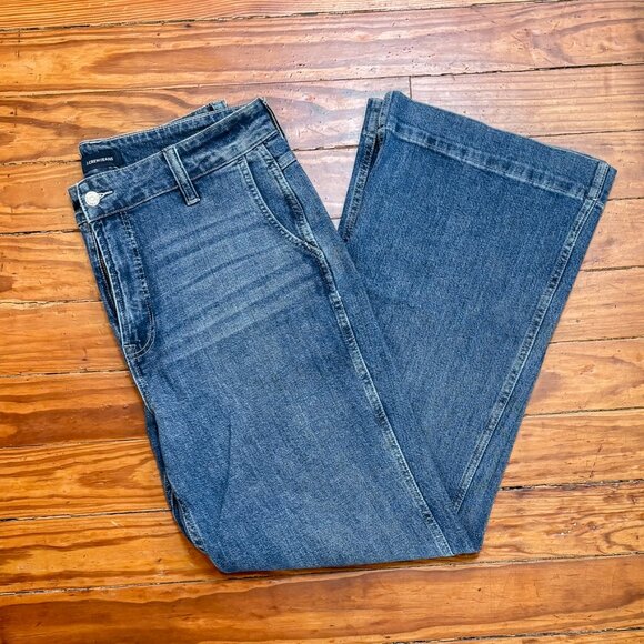 J. Crew Wide Leg Trouser Jean - Women's Size 31 - Medium Blue Wash - Like New - Picture 4 of 6